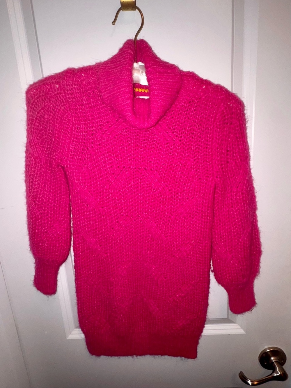 Mini Boden Hot Pink Turtleneck Sweater Dress